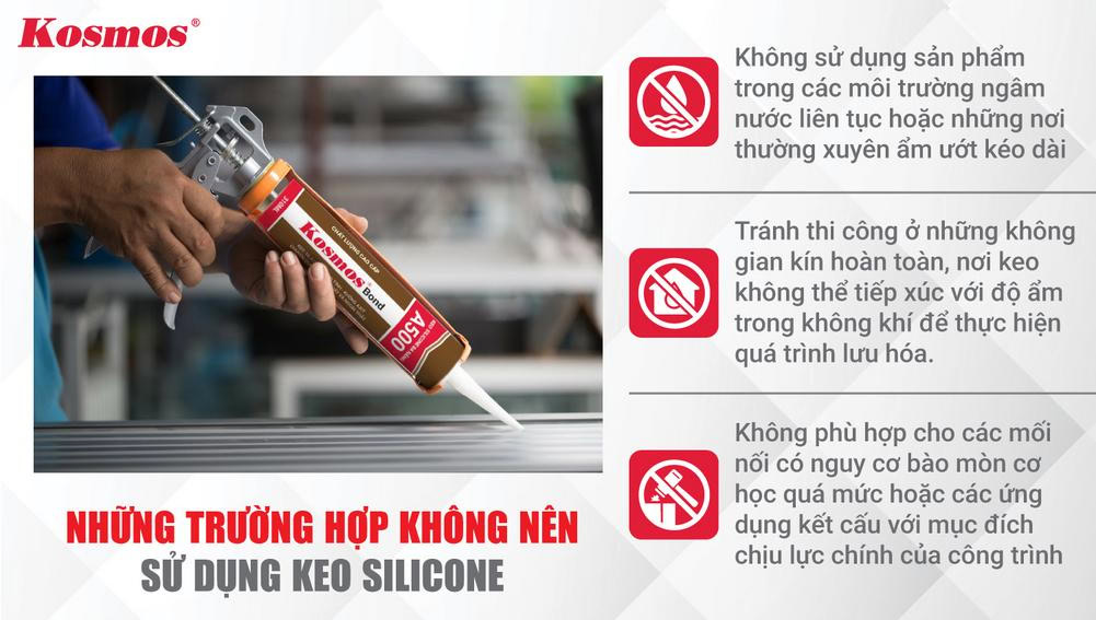Những trường hợp không nên sử dụng Keo A500 Kosmos
