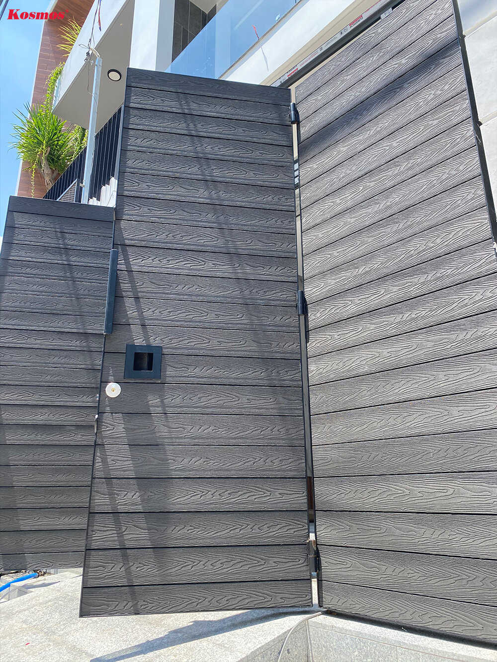 Dark Grey wood plastic multi-purpose gate bar