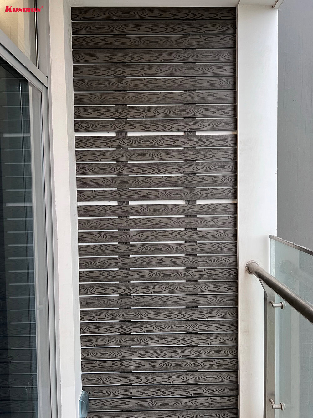 Dark gray multi-purpose wood plastic bar for balcony decoration