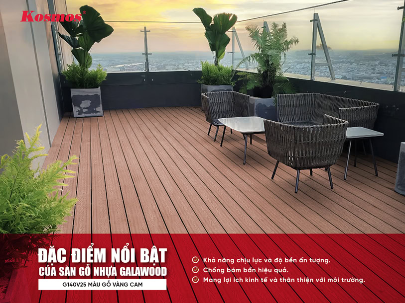 Đặc điểm nổi bật của sàn gỗ nhựa Galawood G140V25 màu gỗ vàng cam Đặc điểm nổi bật của sàn gỗ nhựa Galawood G140V25 màu gỗ vàng cam