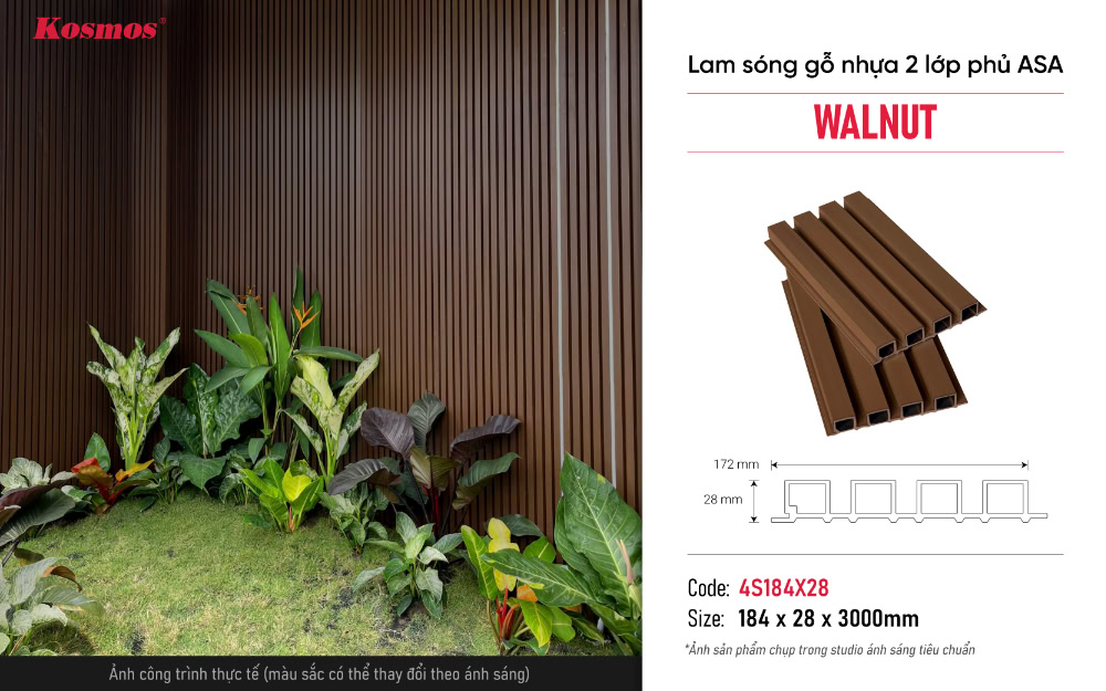 Hình ứng dụng lam sóng gỗ nhựa phủ ASA 4S184X28 Walnut Hình ứng dụng lam sóng gỗ nhựa phủ ASA 4S184X28 Walnut
