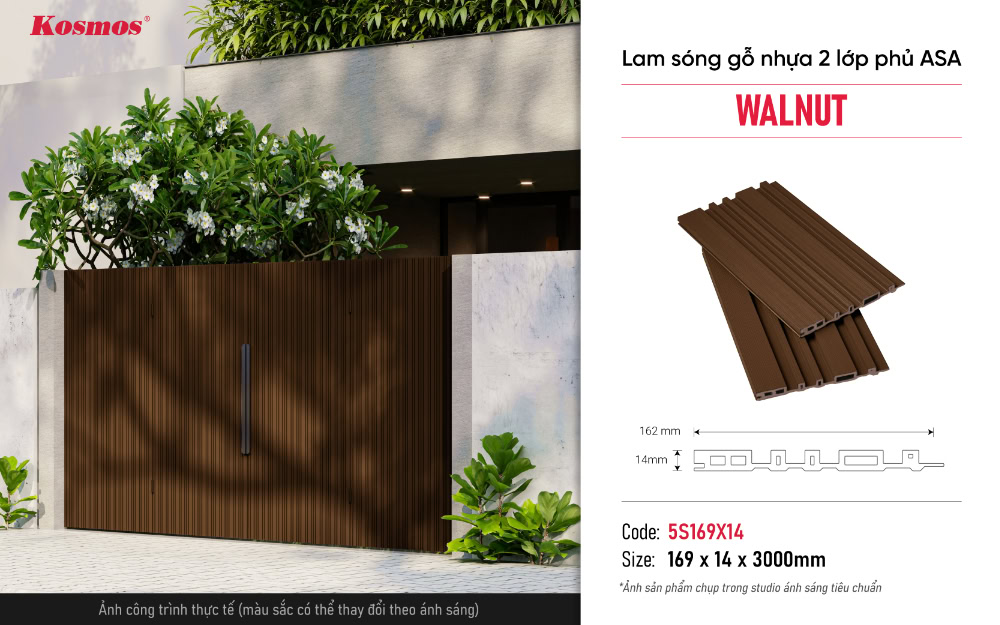 Hình ứng dụng lam sóng gỗ nhựa phủ ASA 5S169X14 Walnut Hình ứng dụng lam sóng gỗ nhựa phủ ASA 5S169X14 Walnut