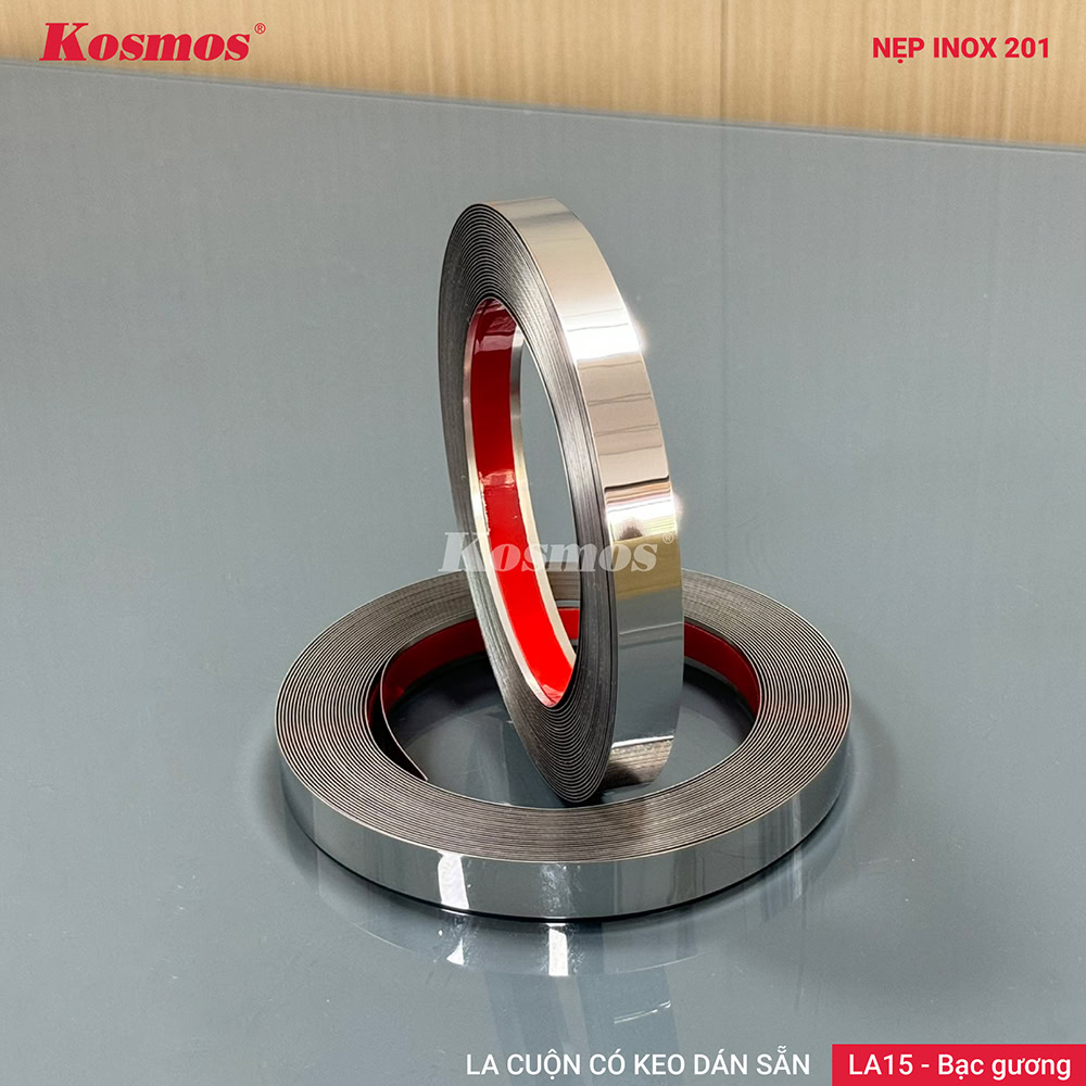 Nẹp la inox LA15-BG màu bạc gương Nẹp la inox LA15-BG màu bạc gương