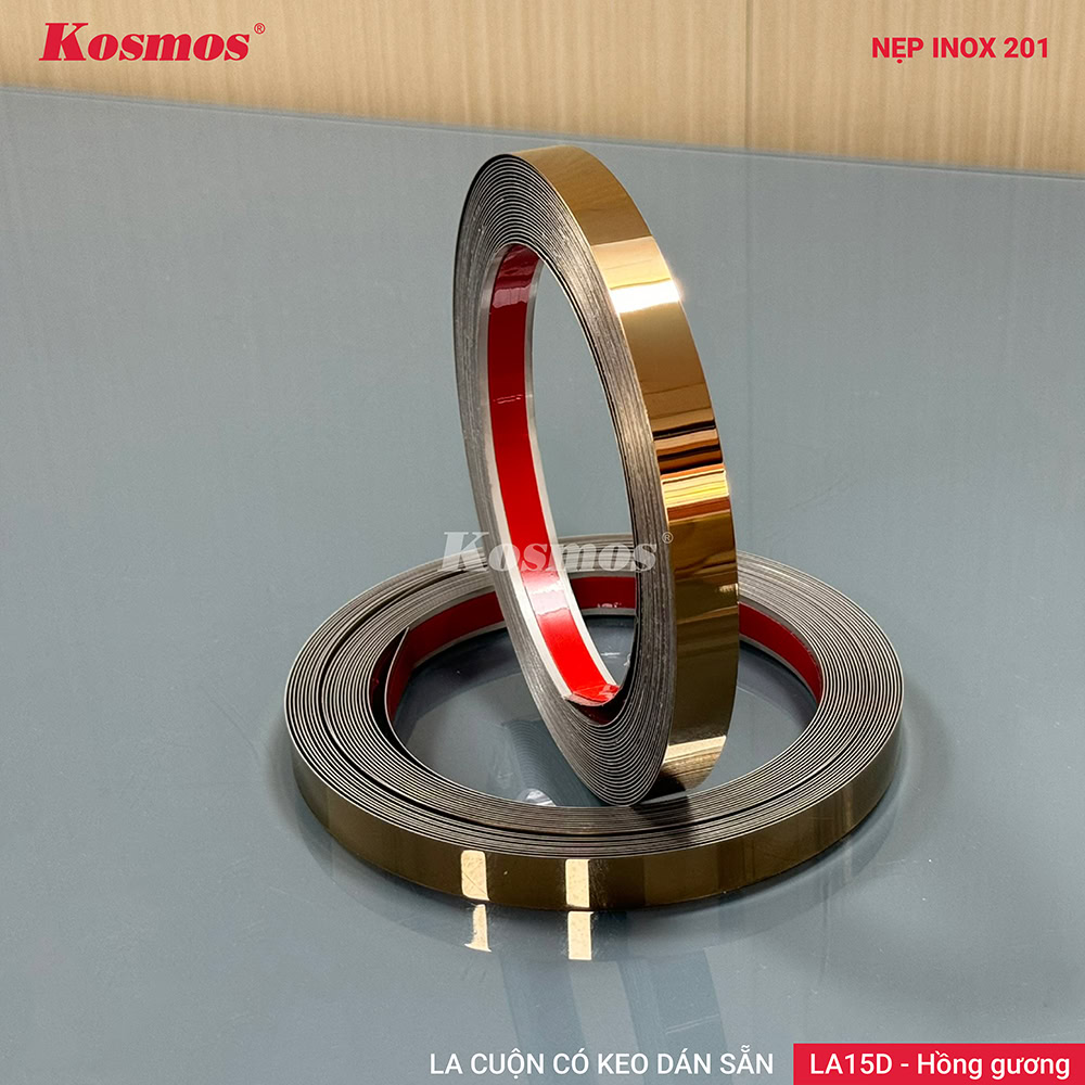 Nẹp la inox LA15D-HG màu hồng gương