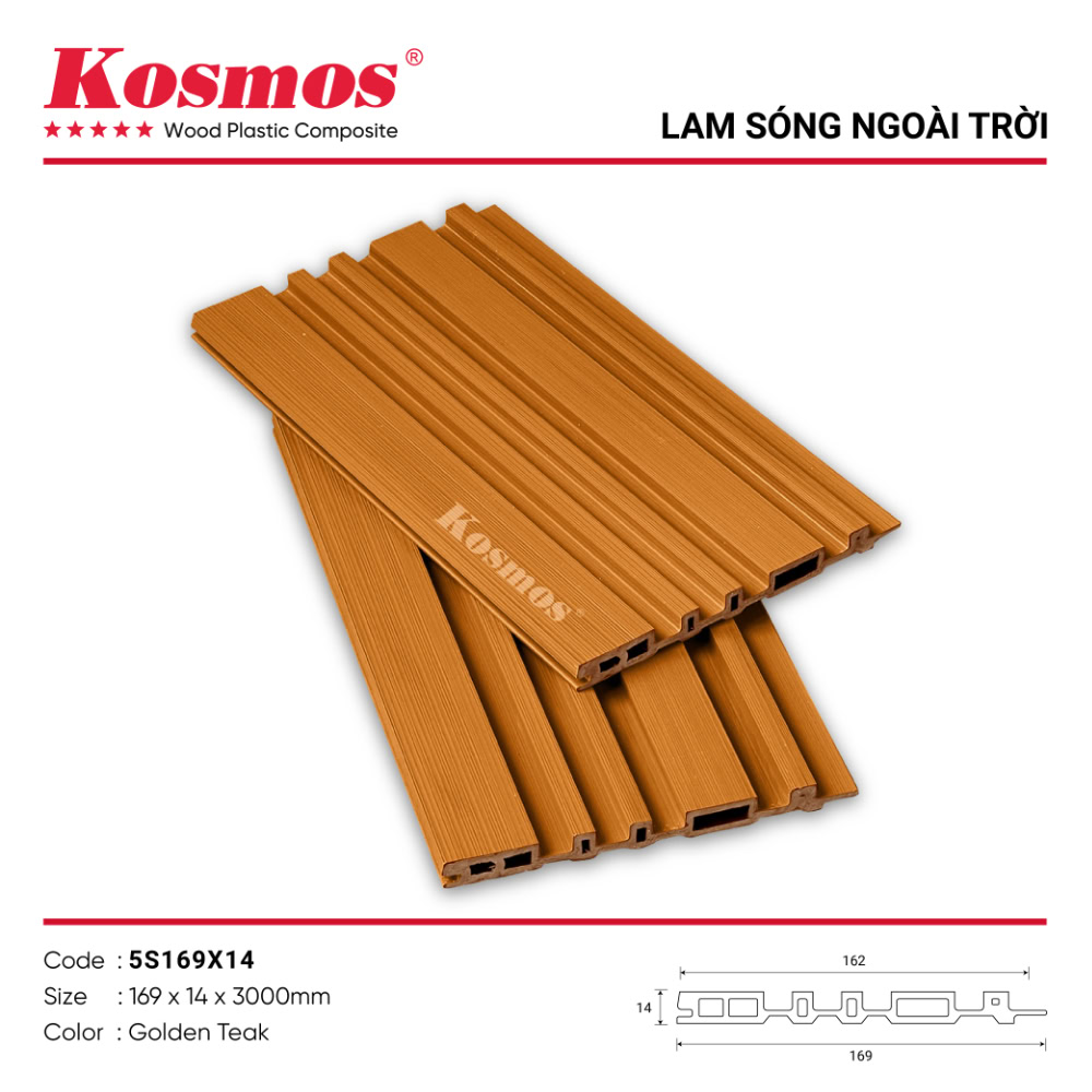Lam 5 sóng phủ ASA mã 5S169X14 Golden Teak