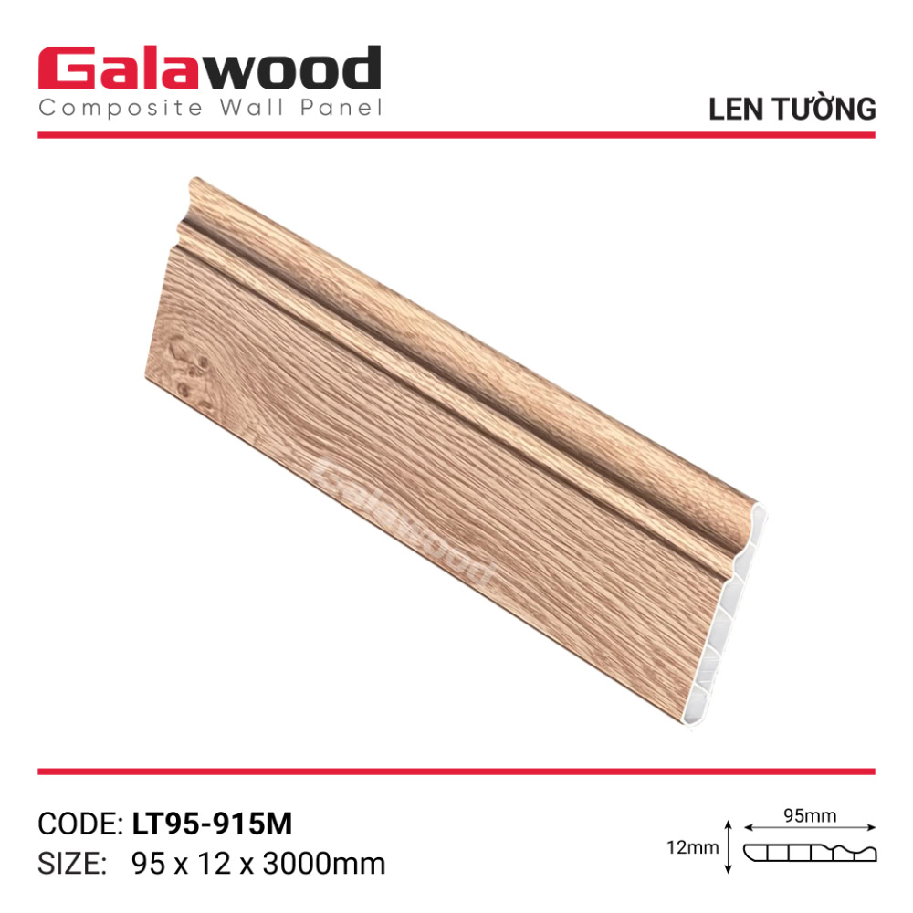 Len chân tường họa tiết vàng sồi LT95-915M