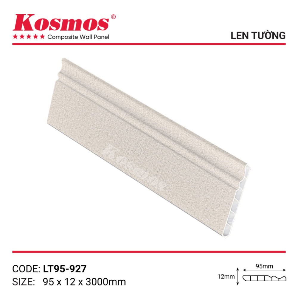 Len chân tường LT95-927 vân vải kem Len chân tường LT95-927 vân vải kem