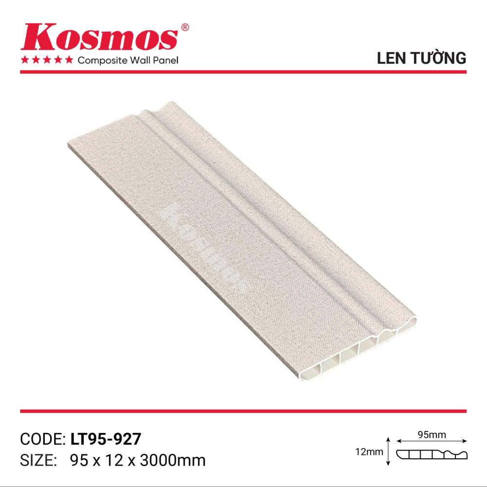Len chân tường LT95-927 vân vải kem
