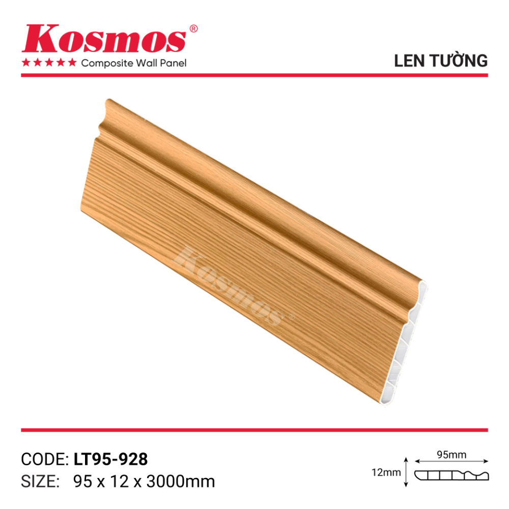 Len tường LT95-928 vàng vân gỗ đậm
