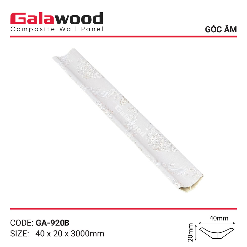 Nẹp góc âm trang trí nội thất mã GA-920B vân giấy kem hoa văn