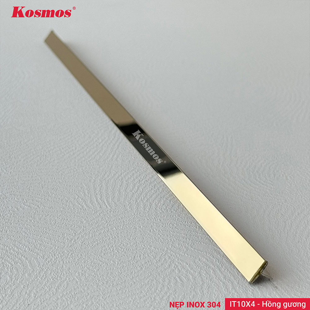 Nẹp inox t10 màu hồng gương mã IT10X4-HG Kosmos Nẹp inox t10 màu hồng gương mã IT10X4-HG Kosmos