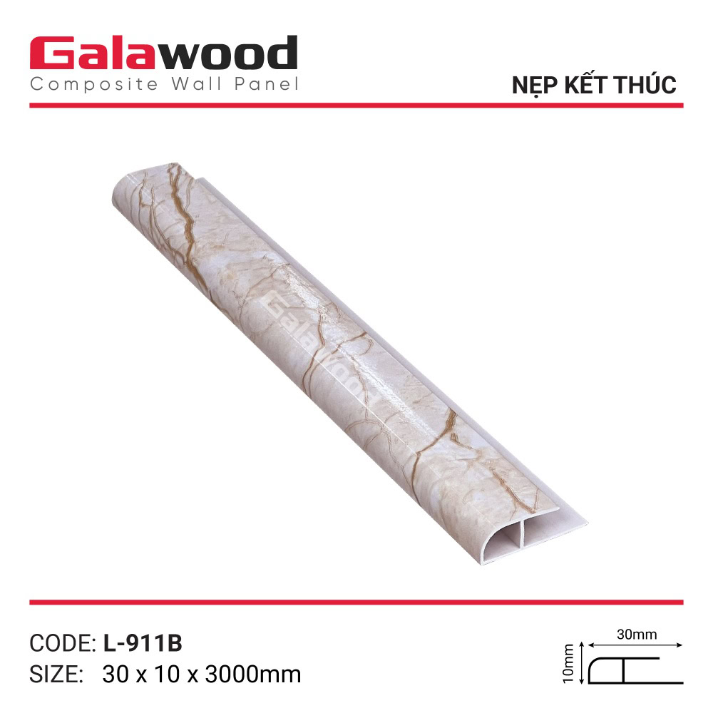 Nẹp kết thúc Galawood L-911B kem vàng lưới nhện Nẹp kết thúc Galawood L-911B kem vàng lưới nhện