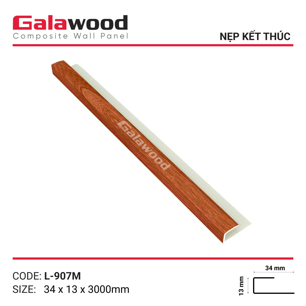 Nẹp kết thúc Galawood mã L-907M họa tiết đỏ cam Nẹp kết thúc Galawood mã L-907M họa tiết đỏ cam