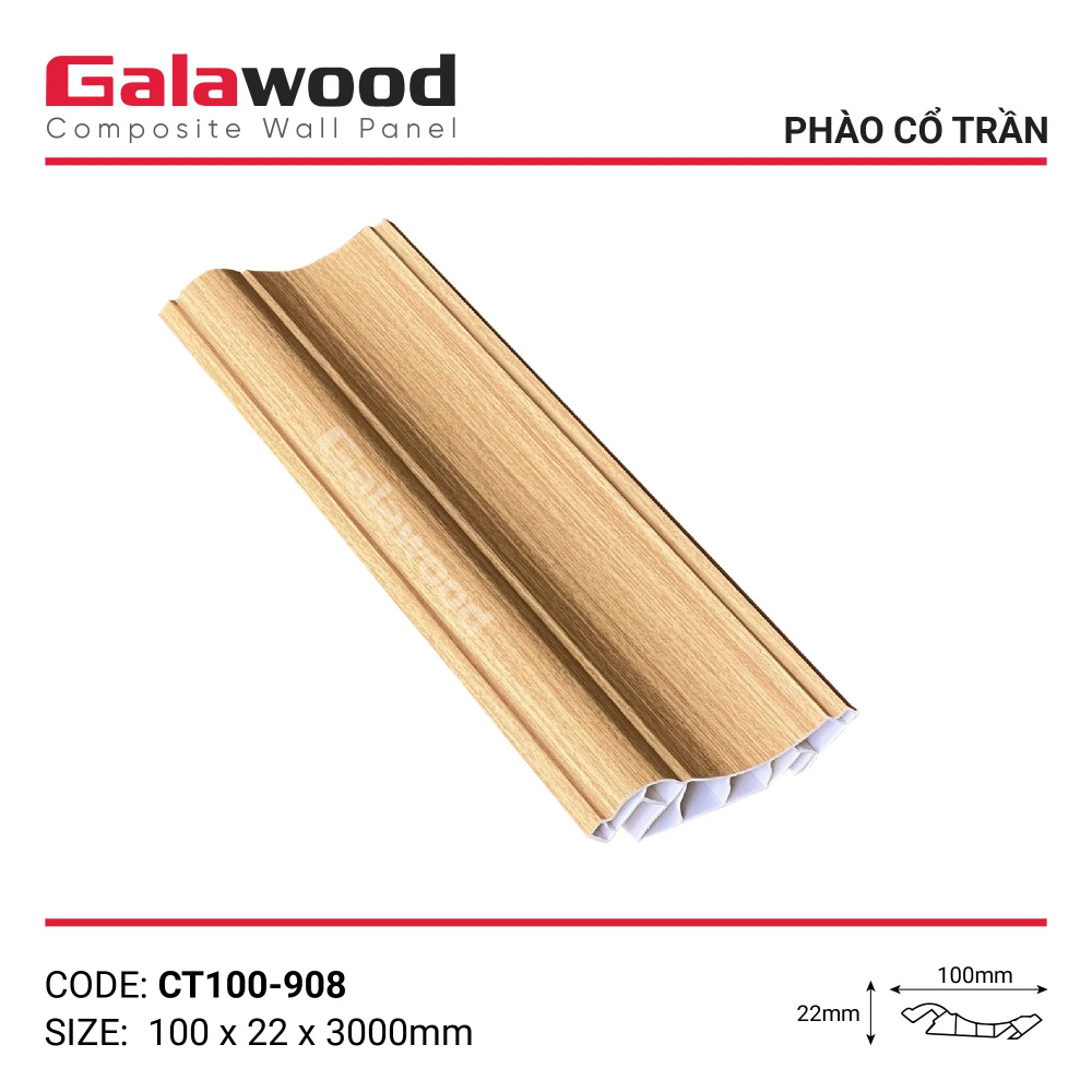 Phụ kiện phào cổ trần vàng sồi đậm mã CT100-908 