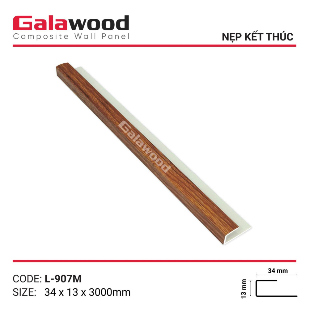 Embellecedor final Galawood L-907M con patrón rojo anaranjado 