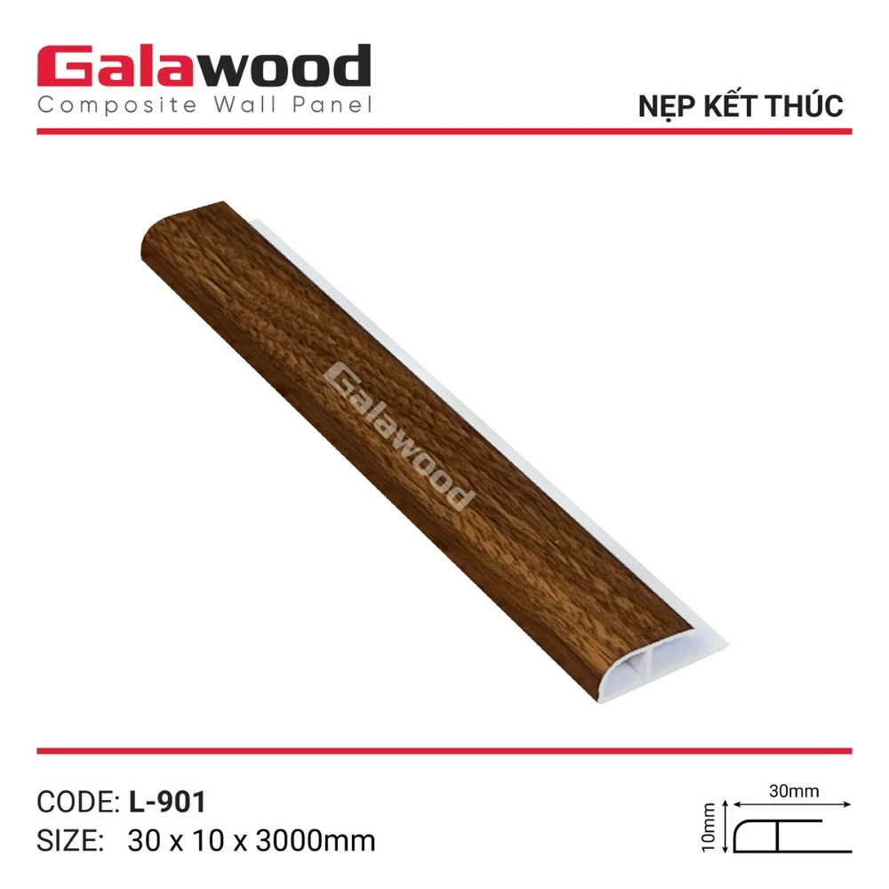 Nẹp kết thúc L-901 nâu walnut thương hiệu Galawood