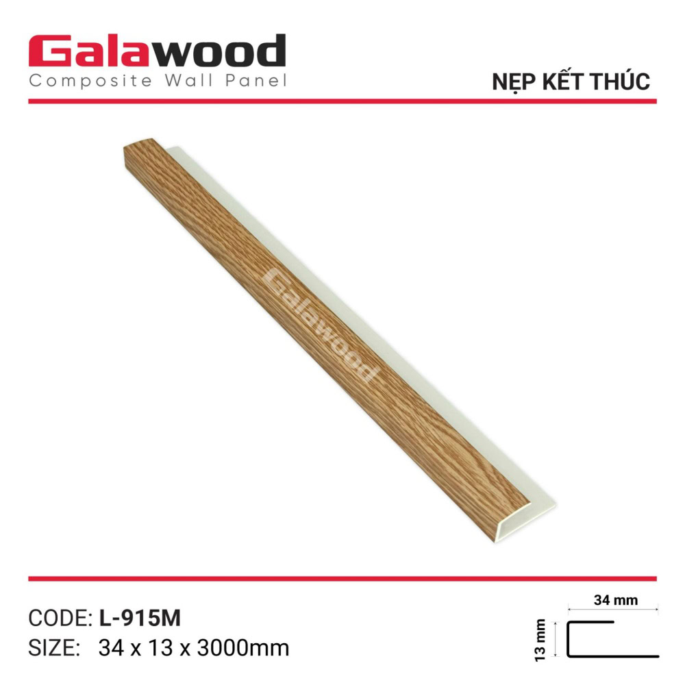 Nẹp kết thúc L-915M vàng sồi vân gỗ thương hiệu Galawood 