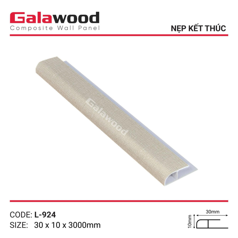 Nẹp kết thúc L-924 Galawood họa tiết vân vải kem
