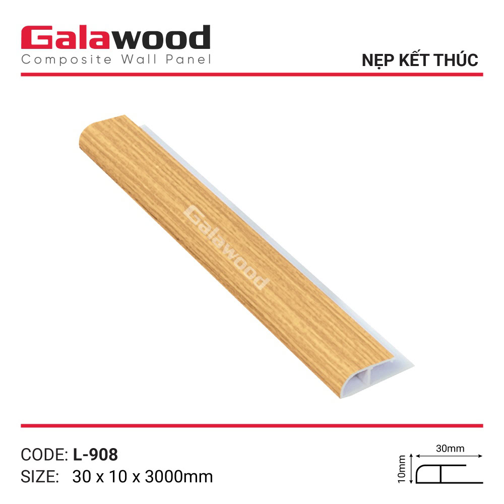 Nẹp kết thúc thương hiệu Galawood mã L-908 vàng sồi đậm