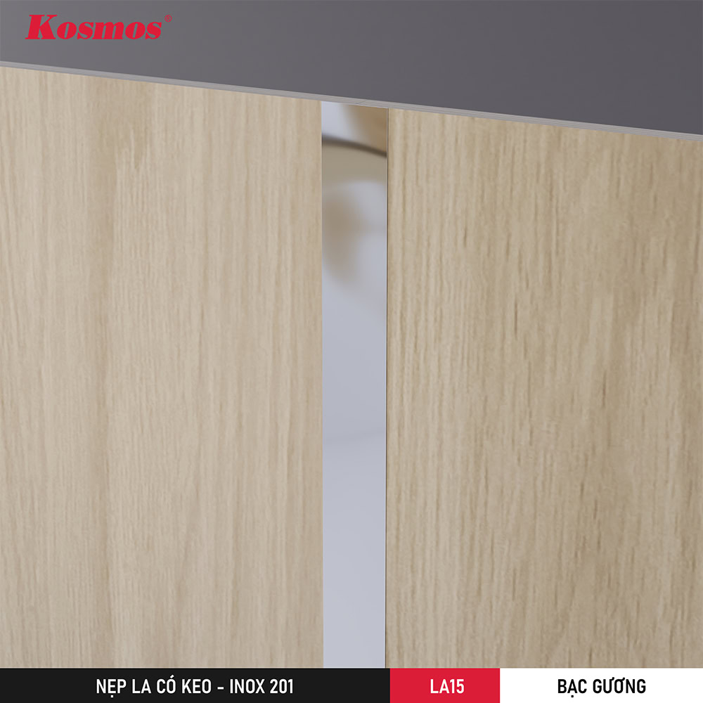 La cuộn Inox 201 LA15-BG màu bạc gương có keo dán sẵn