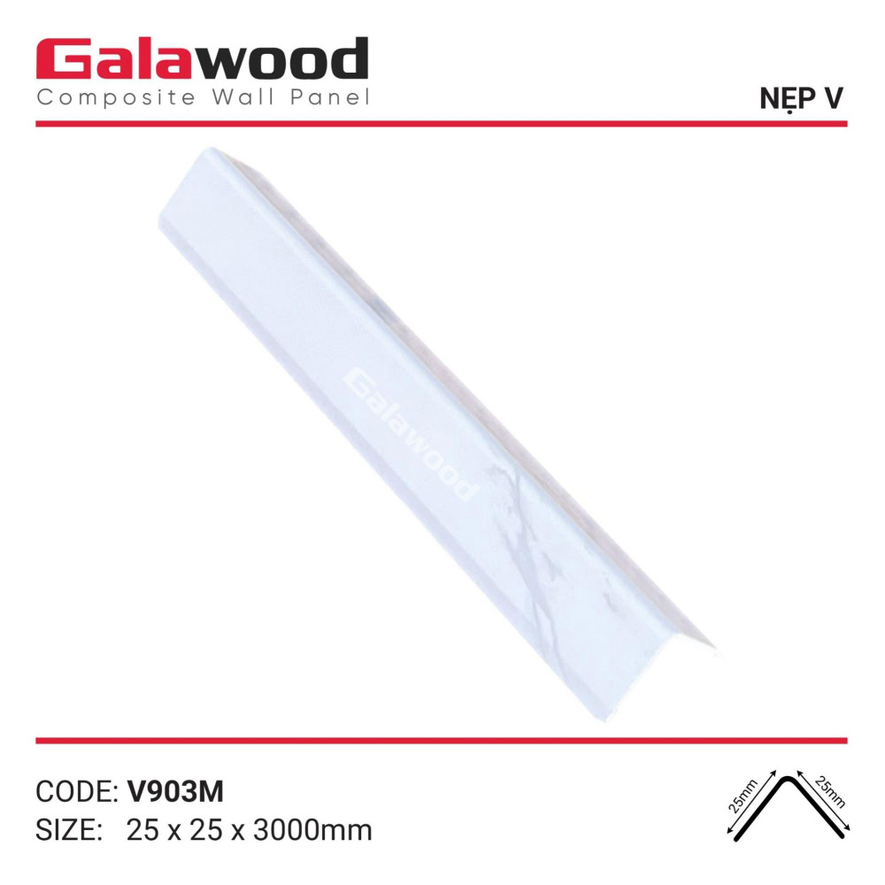 Nẹp V trang trí nội thất mã V-903M họa tiết vân mây trắng ngà 