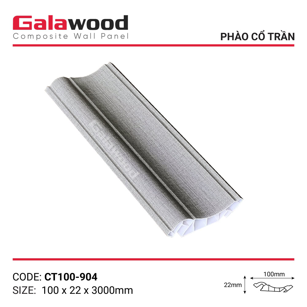 Phào cổ trần mã CT100-904 có họa tiết vân vải xám 