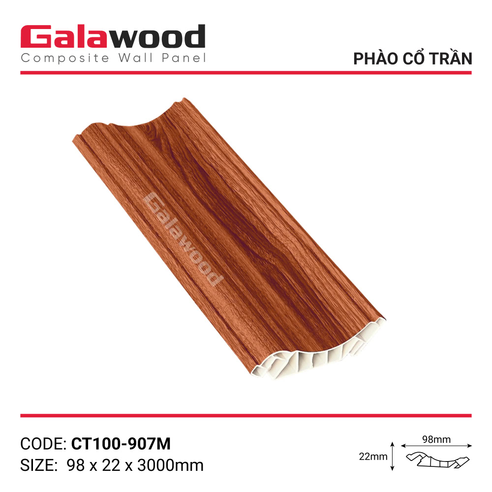 Phào cổ trần màu đỏ cam mã CT100-907M