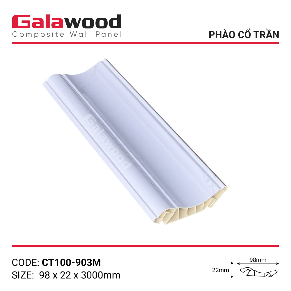 Phào cổ trần vân mây trắng ngà mã CT100-903M