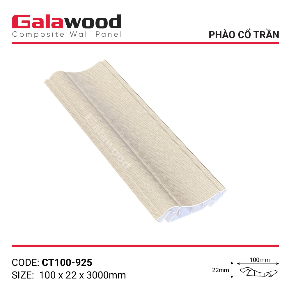 Moldura de techo estampada de tela color crema, código CT100-925 