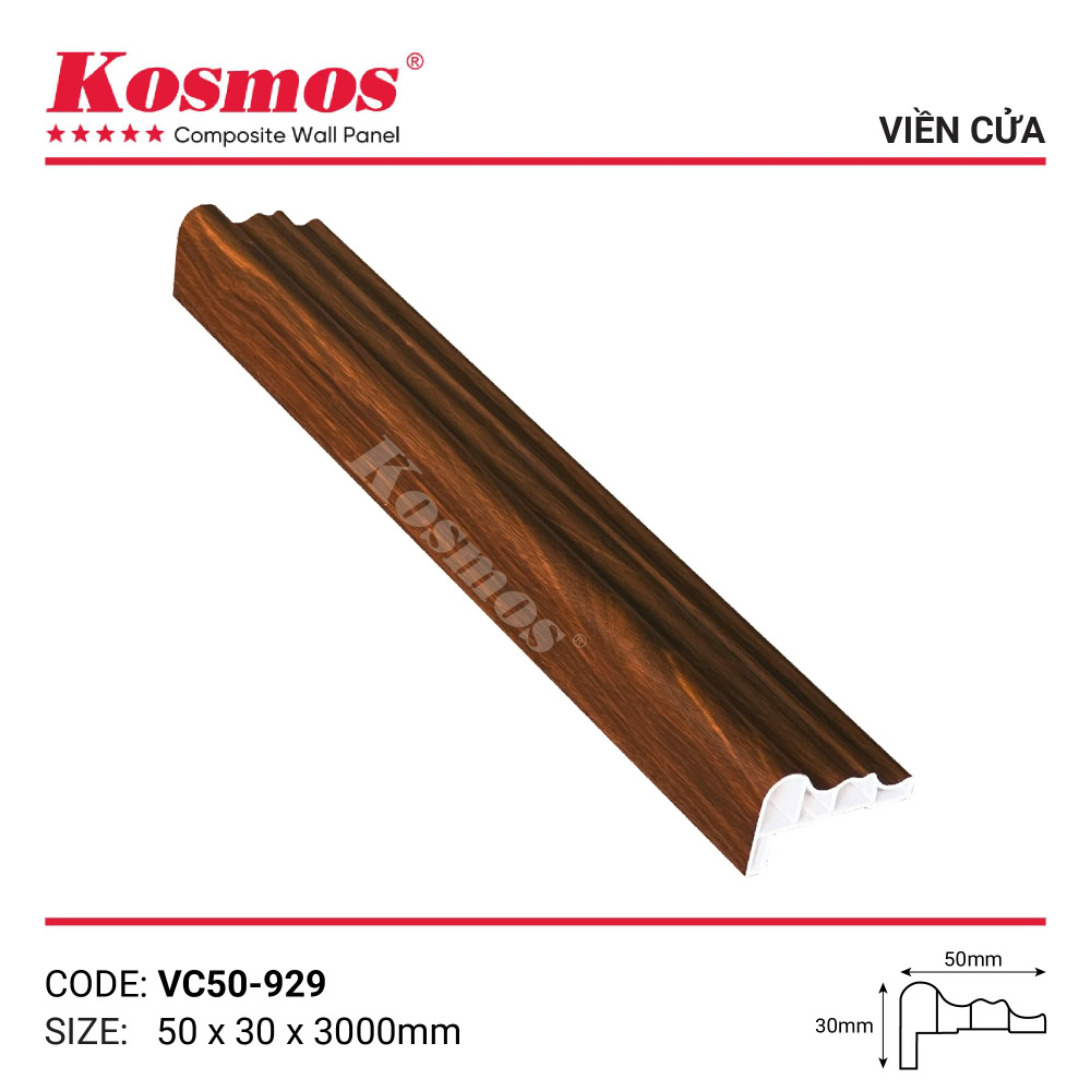Phào viền cửa màu nâu vân gỗ VC50-929
