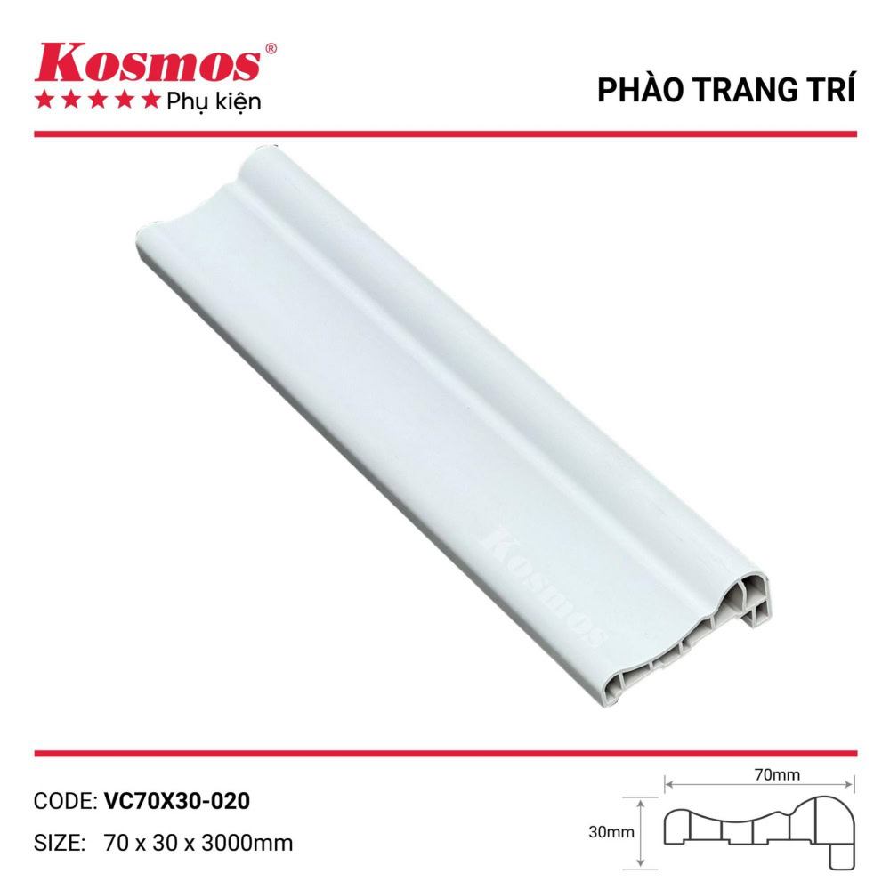 White door trim, model VC70x30-020 White door trim, model VC70x30-020