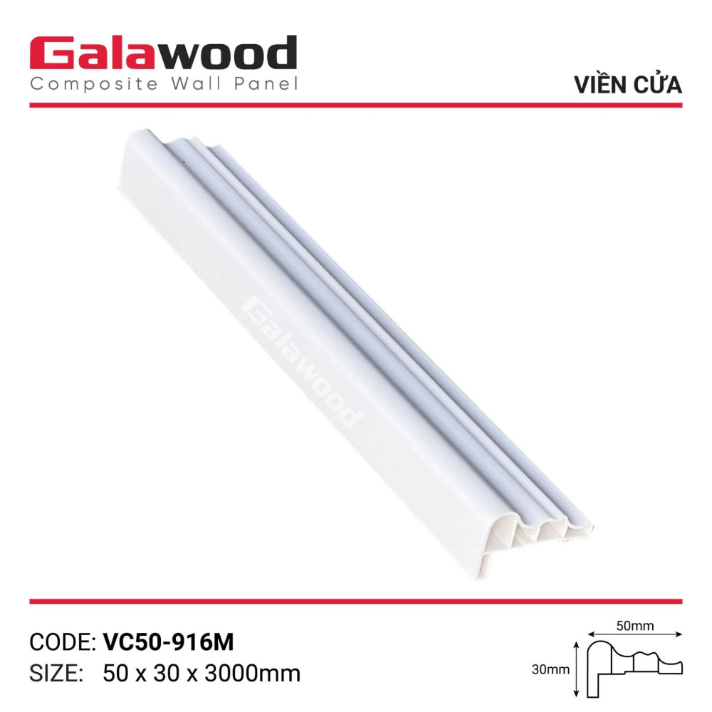 Moldura de puerta blanca con diseño de grano de papel VC50-916M 
