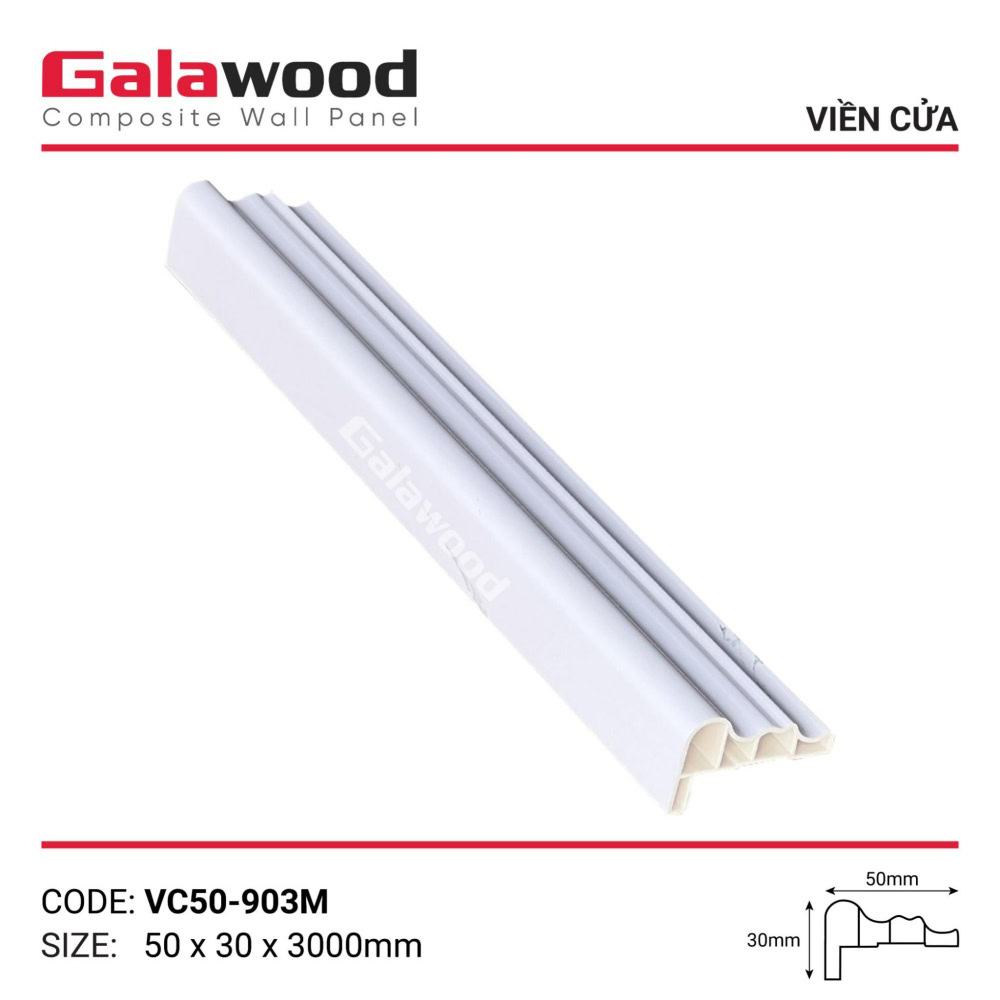 Phào viền cửa vân mây trắng ngà VC50-903M