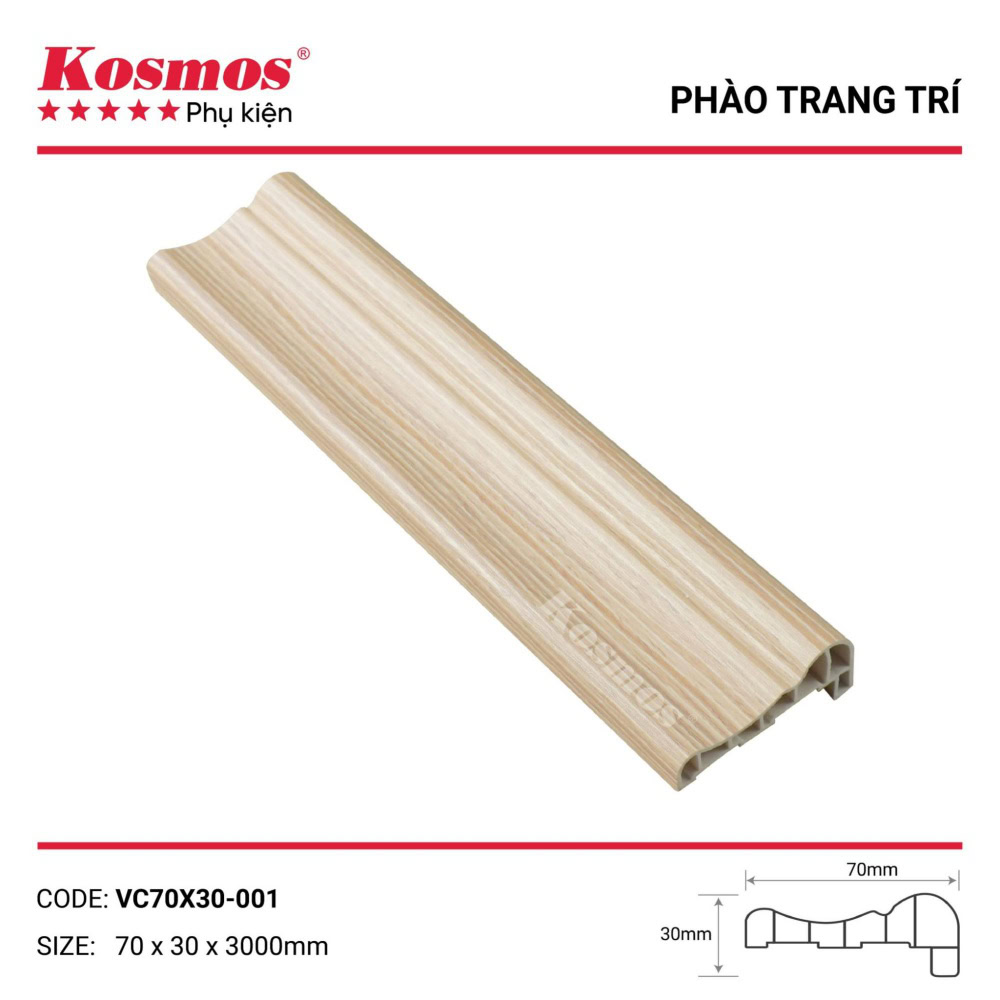 Light oak gold door trim VC70x30-001