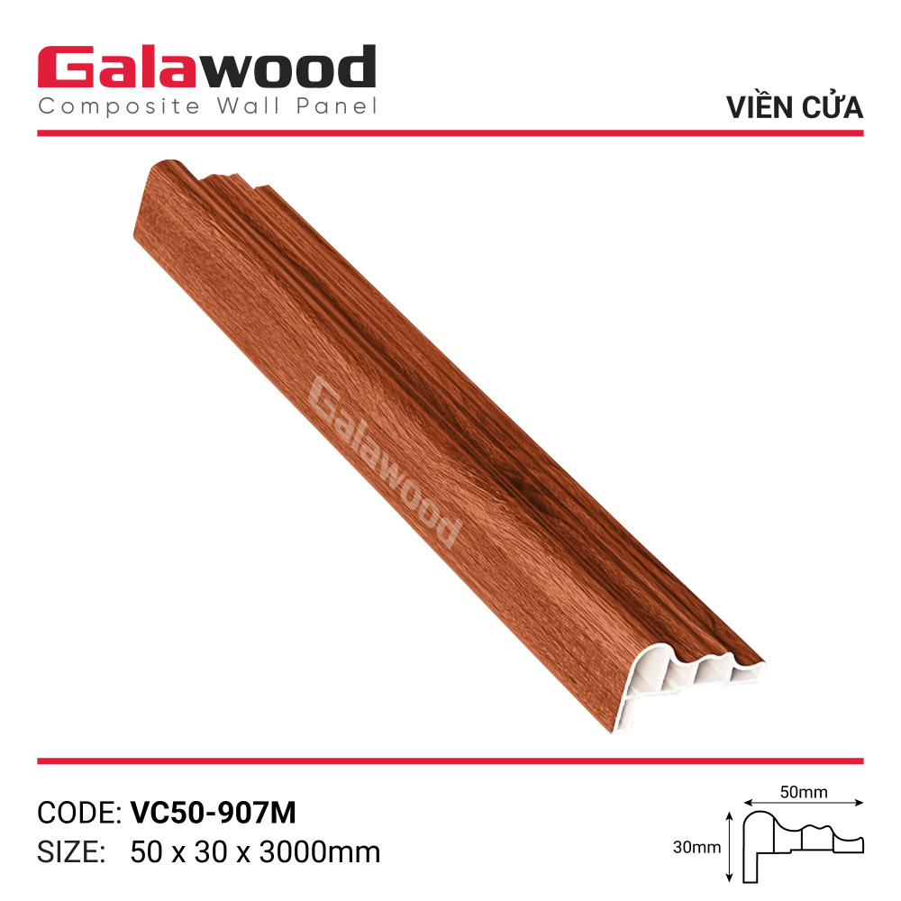Phào viền cửa VC50-907M màu đỏ cam
