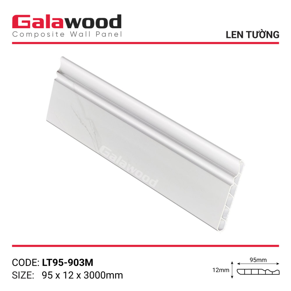 Phụ kiện len chân tường LT95-903M vân mây trắng ngà
