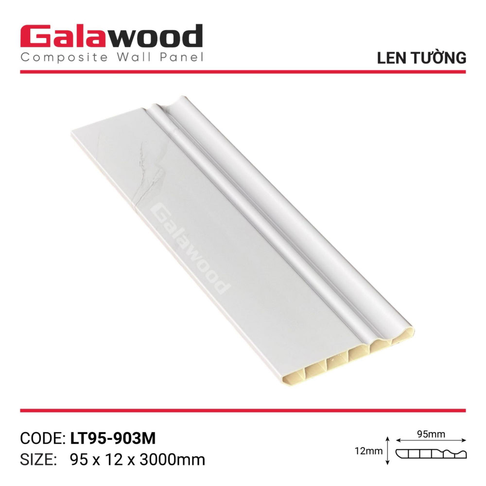 Phụ kiện len chân tường LT95-903M vân mây trắng ngà
