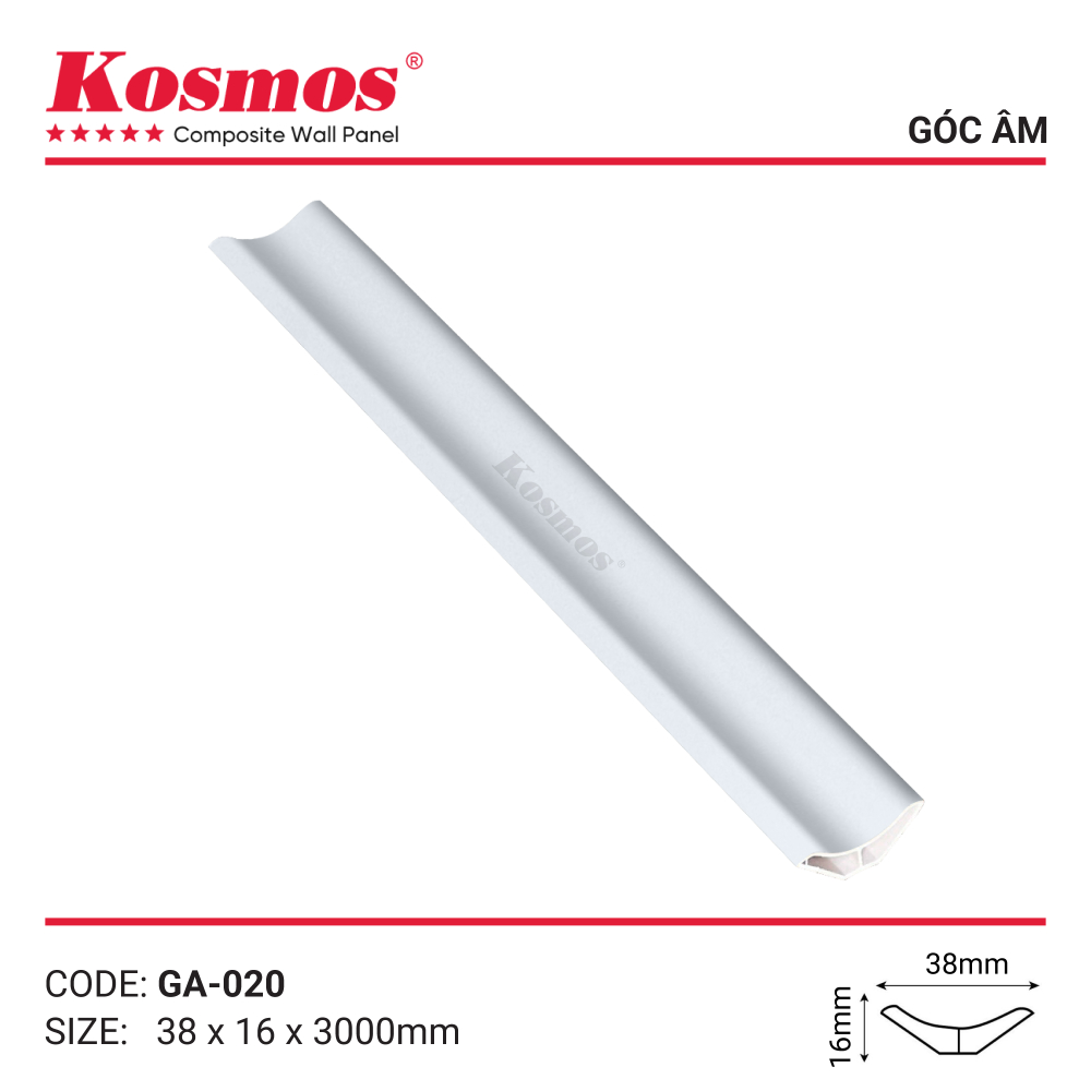 Phụ kiện nẹp góc âm đơn sắc trắng mã GA-020 Phụ kiện nẹp góc âm đơn sắc trắng mã GA-020