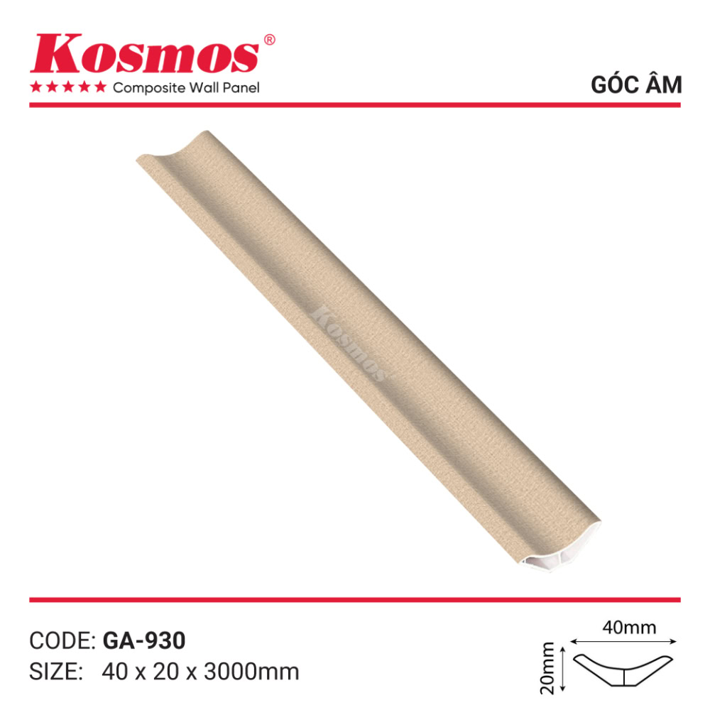 Phụ kiện nẹp góc âm vân vải vàng nhạt GA-930