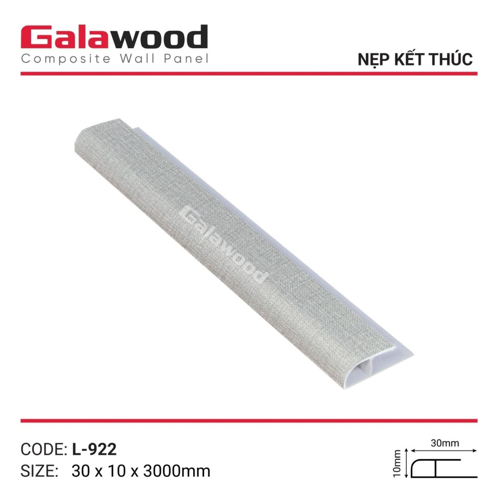 Phụ kiện nẹp kết thúc L-922 vân vải xám Galawood Phụ kiện nẹp kết thúc L-922 vân vải xám Galawood