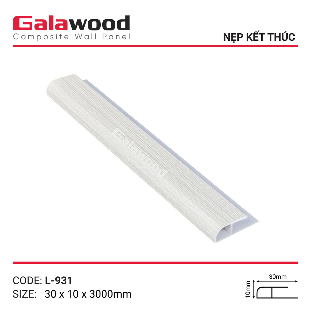 Phụ kiện nẹp kết thúc mã L-931 trắng kem vân sọc Phụ kiện nẹp kết thúc mã L-931 trắng kem vân sọc