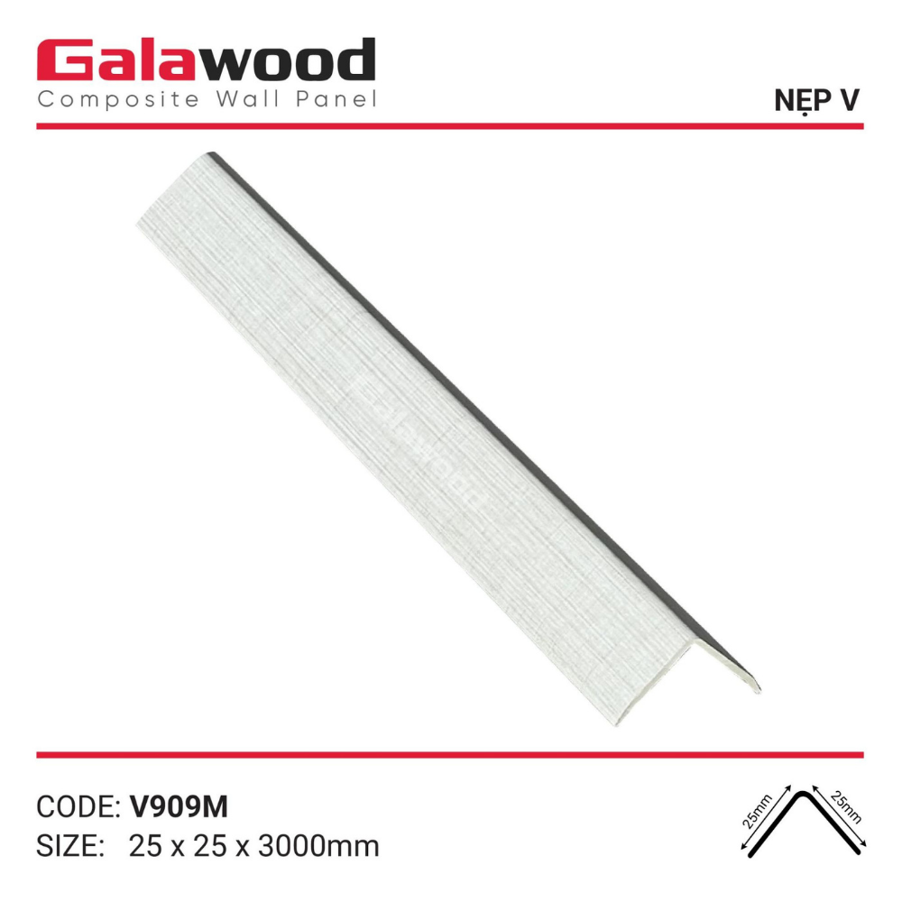 Phụ kiện nẹp V mã V-909M vân vải kem thương hiệu Galawood