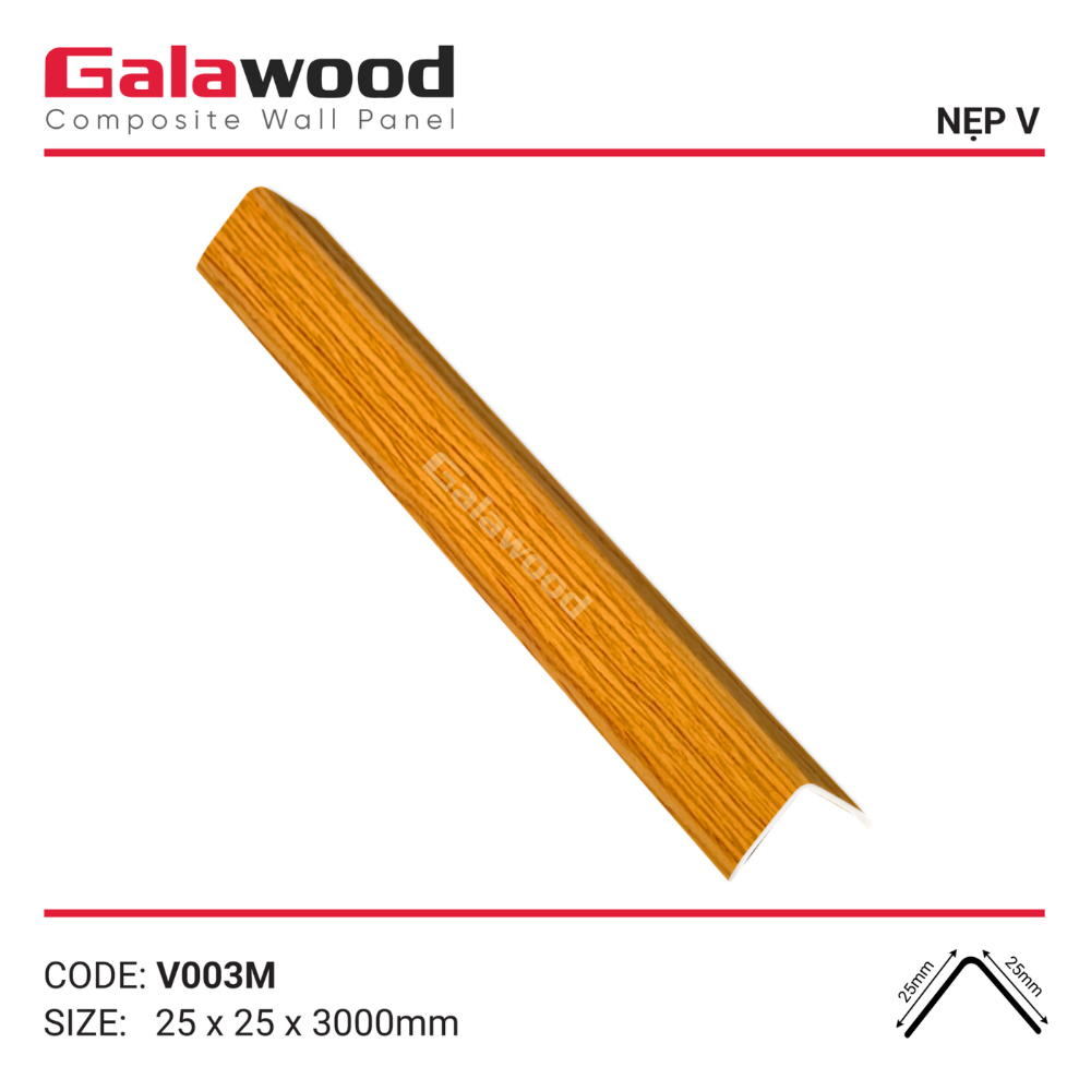 Phụ kiện nẹp V vàng sồi đậm mã V-003M
