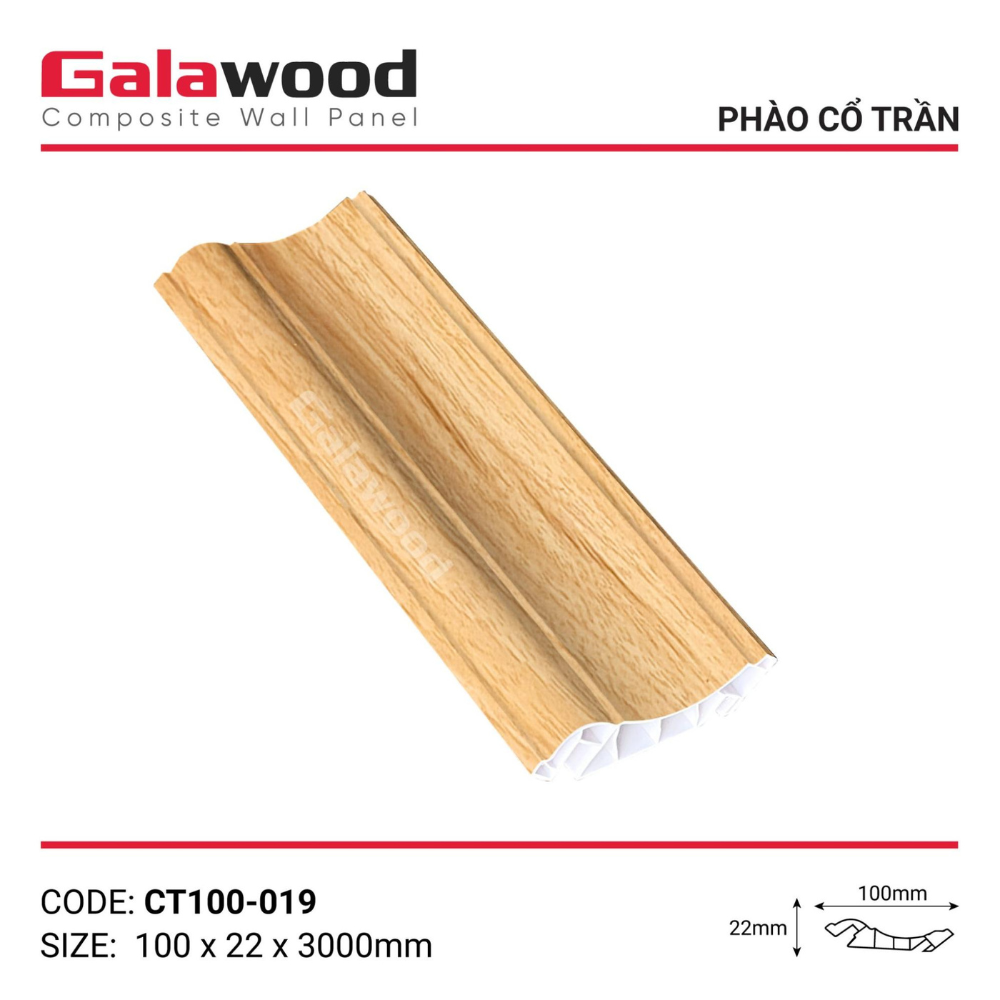Phụ kiện phào cổ trần Galawood mã CT100-019 vàng sồi nhạt 
