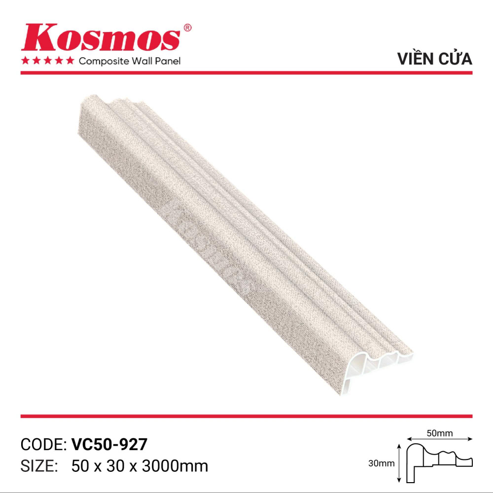 Phụ kiện phào viền cửa vân vải kem VC50-927
