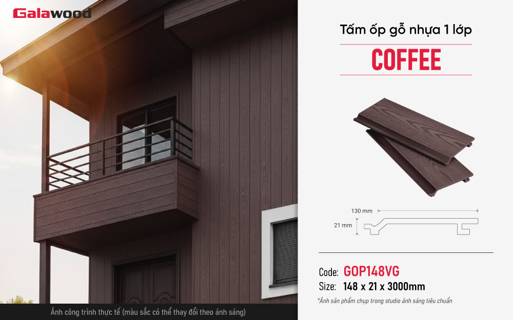 Hình ứng dụng tấm ốp gỗ nhựa Galawood GOP148VG Coffee Hình ứng dụng tấm ốp gỗ nhựa Galawood GOP148VG Coffee