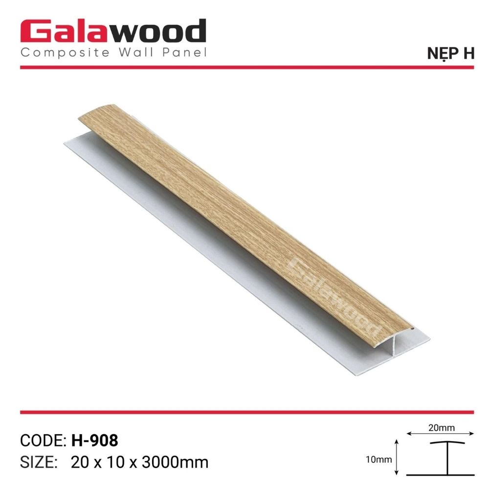 Thanh nẹp chữ H mã H-908 vàng sồi đậm