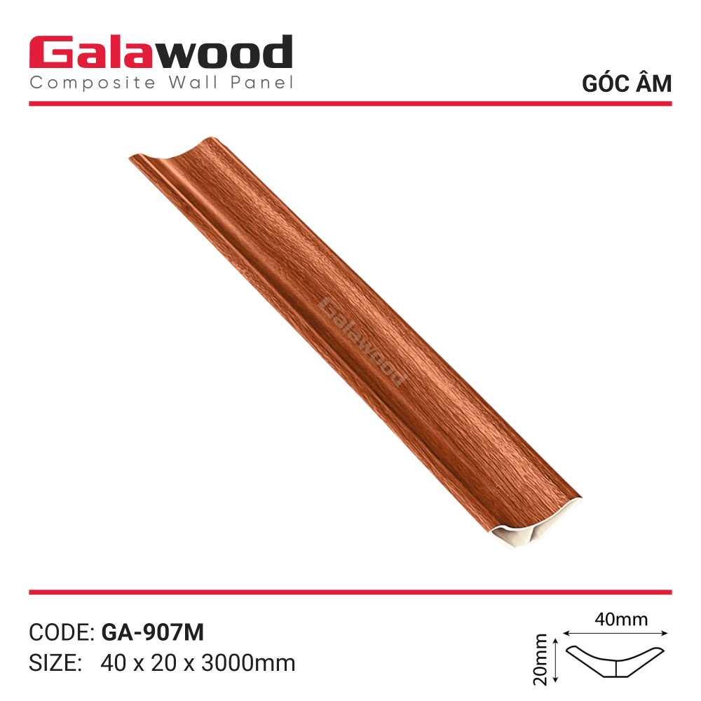 Thanh nẹp góc âm mã GA-907M đỏ cam