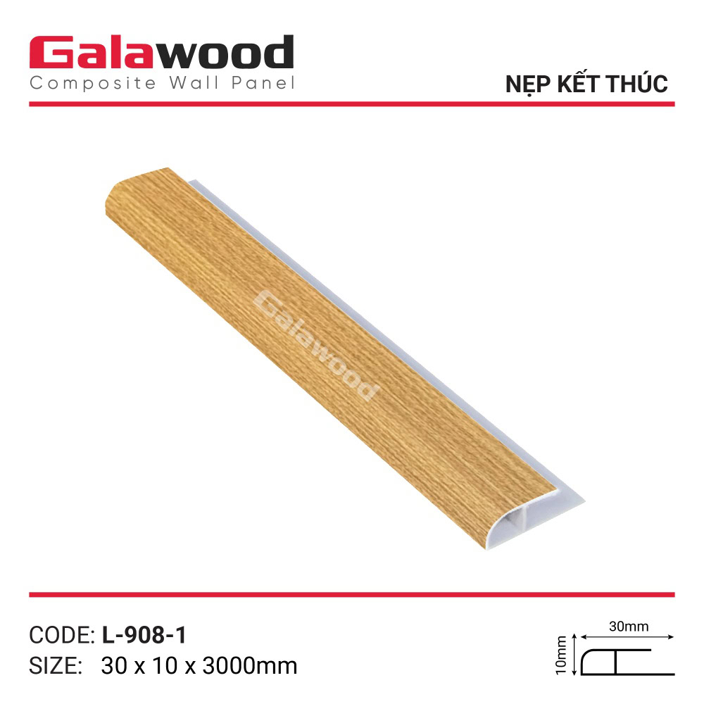 Thanh nẹp kết thúc mã L-908-1 màu vàng sồi đậm 
