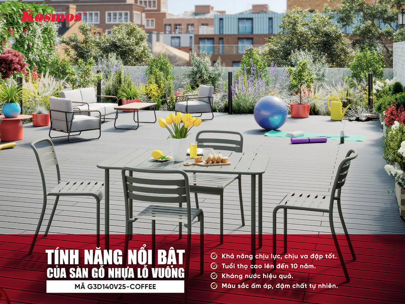 Tính năng nổi bật của sàn gỗ nhựa lỗ vuông vân gỗ 3D G3D140V25-Coffee Tính năng nổi bật của sàn gỗ nhựa lỗ vuông vân gỗ 3D G3D140V25-Coffee